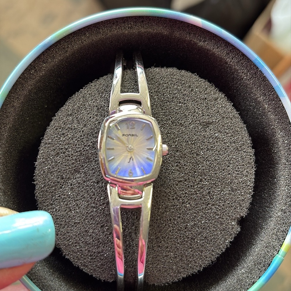 Vintage Fossil F2 Rectangular Ladies Cuff Watch - image 1